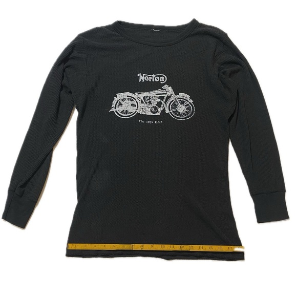Vintage Norton Motorcycle Thermal Long Sleeve Shirt Men’s Medium - Picture 3 of 8